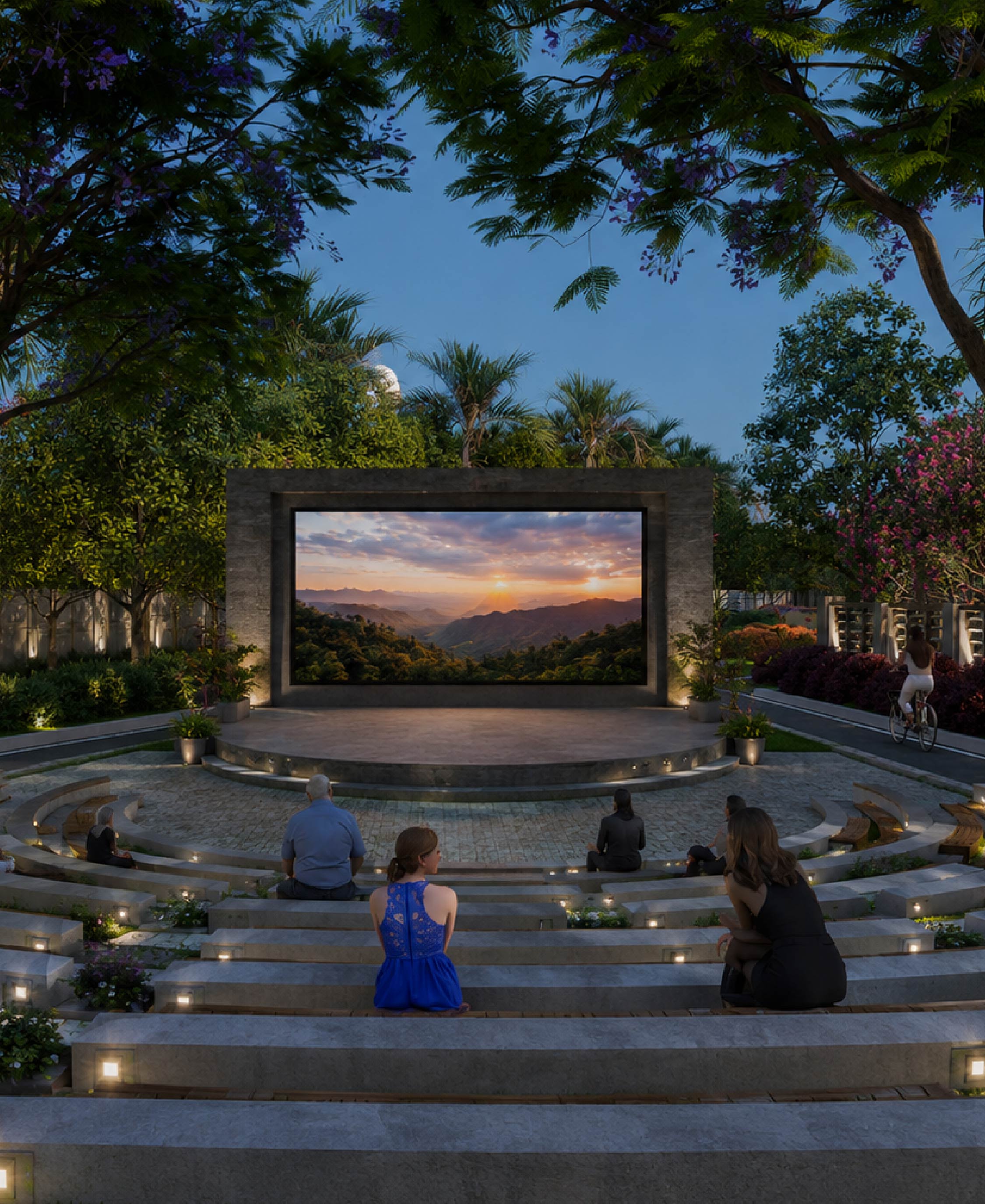 Landscaped Pergola Sitting Area